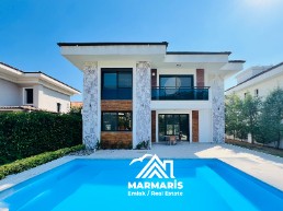 zum verkauf – freistehende villa mit privatem pool, kamin und garten in ruhiger lage in marmaris